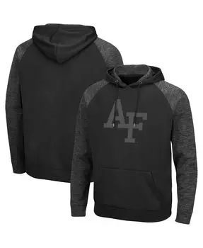 Мужская черная толстовка с капюшоном air force falcons blackout 3.0 tonal raglan pullover Colosseum, черный