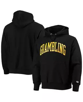 Мужская черная толстовка с капюшоном grambling tigers tall arch pullover Champion, черный