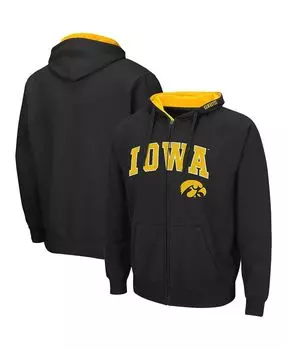 Мужская черная толстовка с капюшоном iowa hawkeyes arch и логотипом 3.0 на молнии во всю длину Colosseum, черный