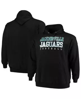 Мужская черная толстовка с капюшоном jacksonville jaguars big and tall stacked pullover Majestic, черный
