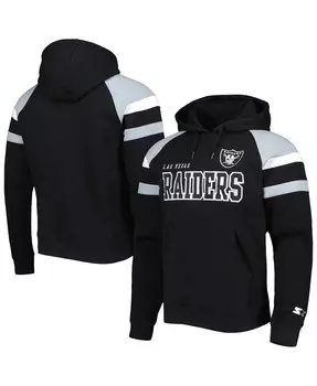 Мужская черная толстовка с капюшоном las vegas raiders draft fleece raglan pullover Starter, черный