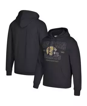 Мужская черная толстовка с капюшоном new orleans saints classic helmet pullover Mitchell &amp; Ness, черный