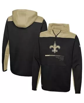 Мужская черная толстовка с капюшоном new orleans saints combine authentic hard hitter pullover New Era, черный