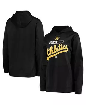Мужская черная толстовка с капюшоном oakland athletics mighty moments Majestic, черный