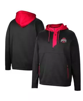 Мужская черная толстовка с капюшоном ohio state buckeyes luge 3.0 quarter zip Colosseum, черный