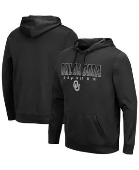 Мужская черная толстовка с капюшоном oklahoma sooners blackout 3.0 pullover Colosseum, черный