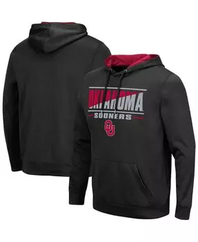 Мужская черная толстовка с капюшоном oklahoma sooners slash stack 2.0 pullover Colosseum, черный