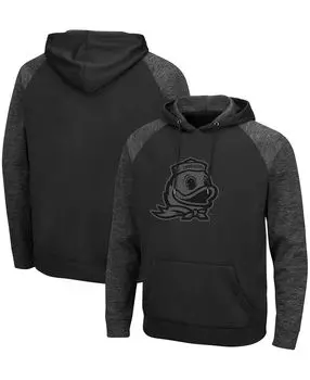 Мужская черная толстовка с капюшоном oregon ducks blackout 3.0 tonal raglan pullover Colosseum, черный