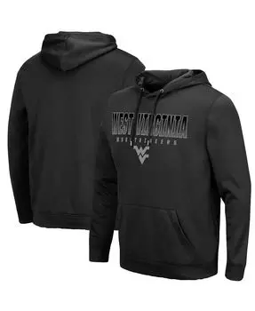 Мужская черная толстовка с капюшоном west virginia mountaineers blackout 3.0 pullover Colosseum, черный