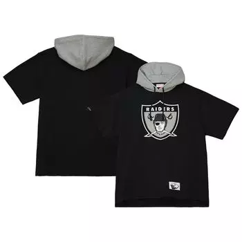 Мужская черная толстовка с короткими рукавами Mitchell & Ness Las Vegas Raiders Postgame