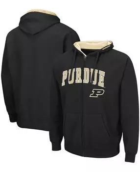Мужская черная толстовка с молнией во всю длину Purdue Boilermakers Arch Logo 3.0 Colosseum