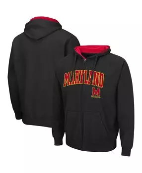Мужская черная толстовка с молнией во всю длину Maryland Terrapins Arch Logo 3.0 Colosseum