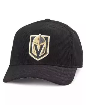 Мужская черная вельветовая регулируемая шляпа Vegas Golden Knights с цепной строчкой American Needle, черный