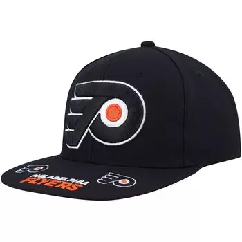 Мужская черная винтажная шляпа Mitchell & Ness Philadelphia Flyers Hat Trick Snapback Hat