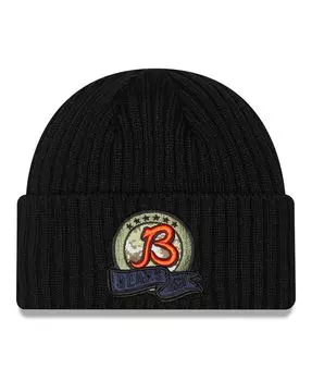 Мужская черная вязаная шапка Chicago Bears 2022 Salute To Service New Era
