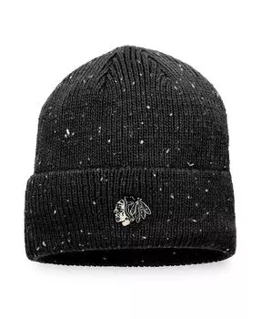 Мужская черная вязаная шапка Chicago Blackhawks Authentic Pro Rink Pinnacle с манжетами Fanatics, черный