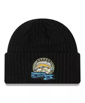 Мужская черная вязаная шапка Los Angeles Chargers 2022 Salute To Service New Era