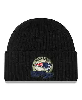 Мужская черная вязаная шапка New England Patriots 2022 Salute To Service New Era