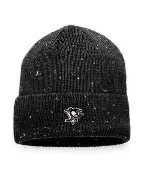Мужская черная вязаная шапка Pittsburgh Penguins Authentic Pro Rink Pinnacle с манжетами Fanatics, черный