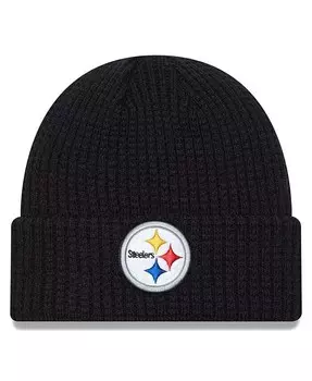 Мужская черная вязаная шапка Pittsburgh Steelers Prime с манжетами New Era, черный