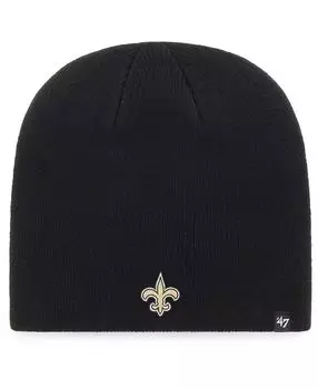 Мужская черная вязаная шапка с логотипом New Orleans Saints Primary '47 Brand
