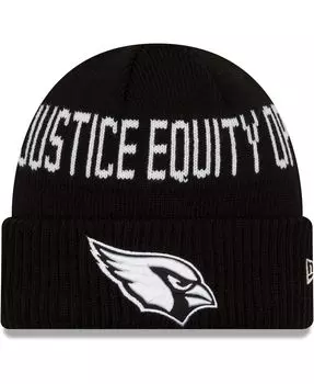 Мужская черная вязаная шапка с манжетами Arizona Cardinals Team Social Justice New Era