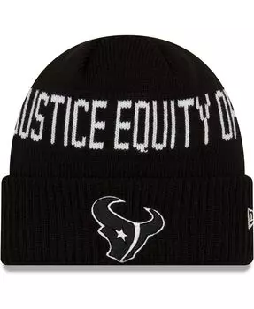 Мужская черная вязаная шапка с манжетами Houston Texans Team Social Justice New Era