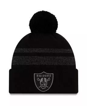 Мужская черная вязаная шапка с манжетами и помпоном Las Vegas Raiders Dispatch New Era, черный