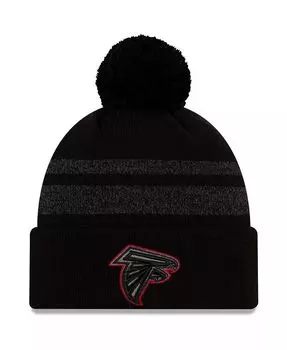 Мужская черная вязаная шапка с манжетами и помпоном Atlanta Falcons Dispatch New Era, черный
