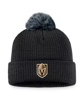 Мужская черная вязаная шапка с манжетами и помпоном Vegas Golden Knights Team Fanatics
