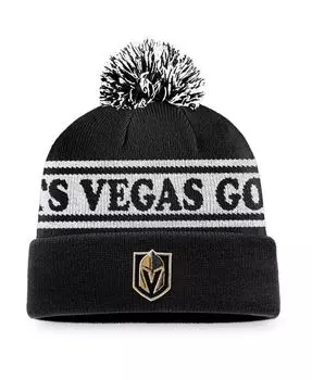 Мужская черная вязаная шапка с манжетами и помпоном в винтажном стиле Vegas Golden Knights Sport Resort Fanatics