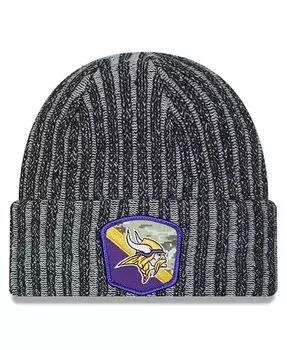 Мужская черная вязаная шапка с манжетами Minnesota Vikings 2023 Salute To Service New Era, черный