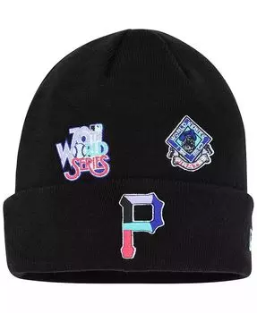 Мужская черная вязаная шапка с манжетами Pittsburgh Pirates Polar Lights New Era, черный