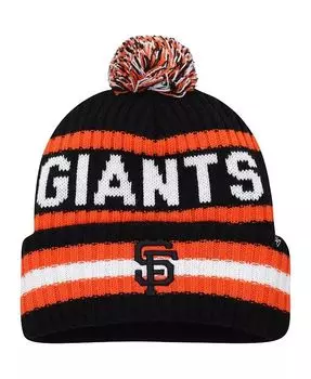 Мужская черная вязаная шапка San Francisco Giants Bering с манжетами и помпоном '47 Brand, черный
