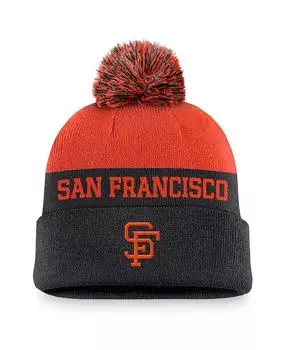 Мужская черная вязаная шапка San Francisco Giants Rewind Peak с манжетами и помпоном Nike, черный