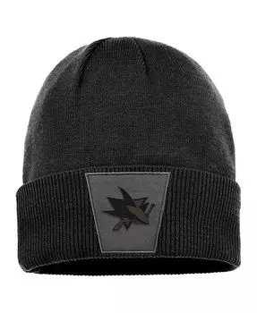 Мужская черная вязаная шапка San Jose Sharks Authentic Pro Road с манжетами Fanatics, черный
