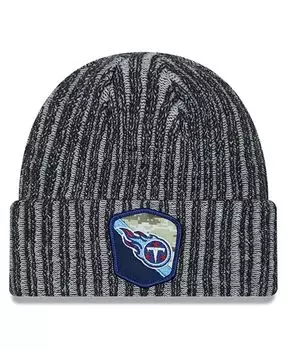 Мужская черная вязаная шапка Tennessee Titans 2023 Salute To Service с манжетами New Era, черный
