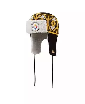 Мужская черная вязаная шапка-траппер Pittsburgh Steelers New Era, черный