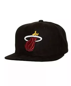 Мужская черная замшевая шляпа Miami Heat Sweet Snapback Mitchell & Ness, черный