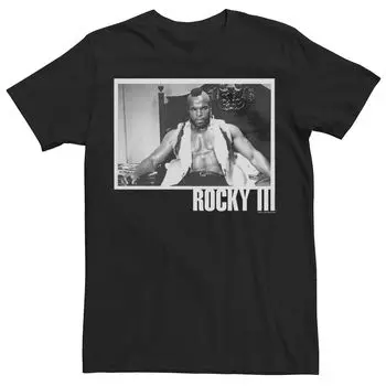 Мужская черно-белая футболка Rocky 3 Clubber Lang с фотографией Licensed Character