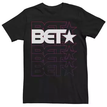 Мужская черно-белая футболка с логотипом BET Licensed Character