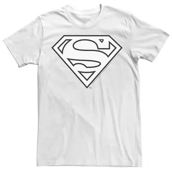 Мужская черно-белая футболка с логотипом DC Comics Superman и графическим рисунком Licensed Character, белый