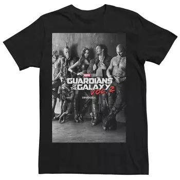 Мужская черно-белая футболка с плакатом Marvel Guardians Of The Galaxy 2 Licensed Character