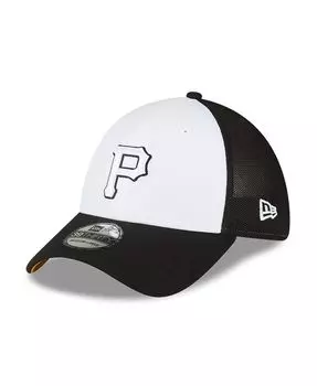 Мужская черно-белая гибкая кепка Pittsburgh Pirates 2023 для тренировок на поле 39THIRTY New Era