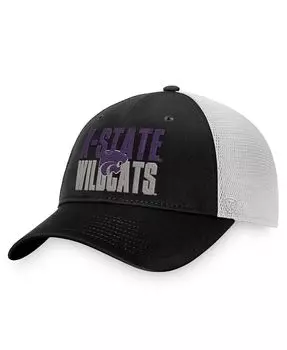 Мужская черно-белая кепка Kansas State Wildcats Stockpile Trucker Snapback Top of the World