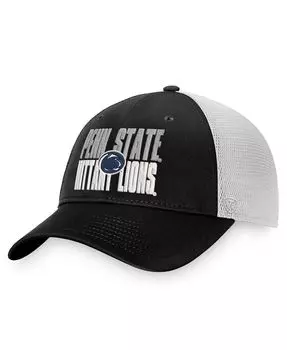 Мужская черно-белая кепка Penn State Nittany Lions Stockpile Trucker Snapback Top of the World