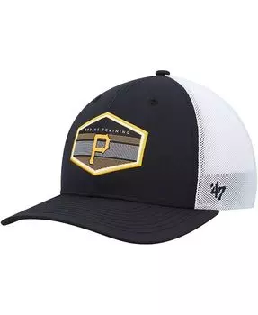 Мужская черно-белая кепка Pittsburgh Pirates Spring Training Burgess Trucker Snapback '47 Brand, черный