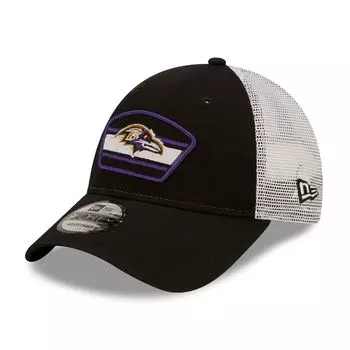 Мужская черно-белая кепка с логотипом New Era Baltimore Ravens Trucker 9FORTY Snapback