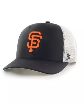 Мужская черно-белая кепка с логотипом San Francisco Giants Primary Snapback Trucker Snapback '47 Brand