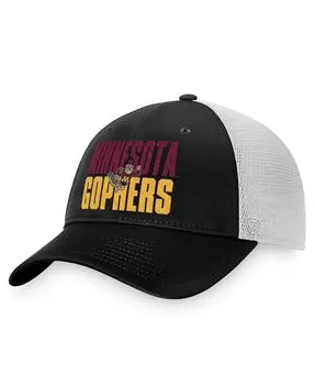 Мужская черно-белая кепка Snapback Minnesota Golden Gophers Stockpile Trucker Top of the World